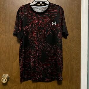 Under armour red and black shirt size M